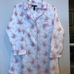 Ralph Lauren Pink soft floral cotton pajama gown/ nightshirt